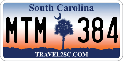 SC license plate MTM384