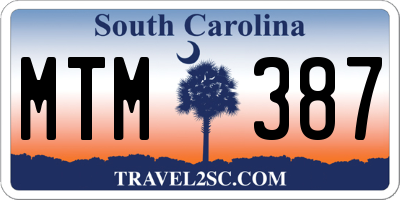 SC license plate MTM387