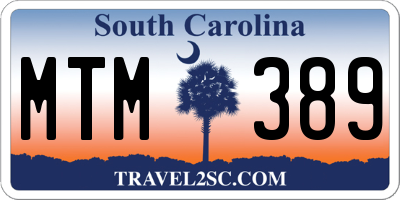 SC license plate MTM389