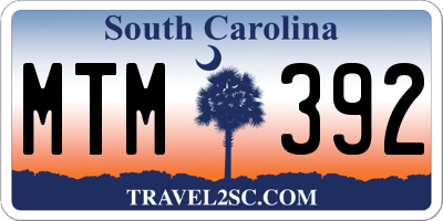 SC license plate MTM392