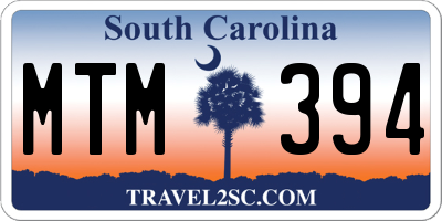 SC license plate MTM394