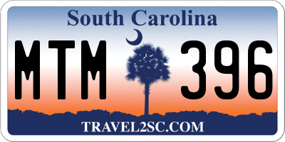 SC license plate MTM396