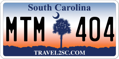 SC license plate MTM404