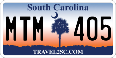 SC license plate MTM405