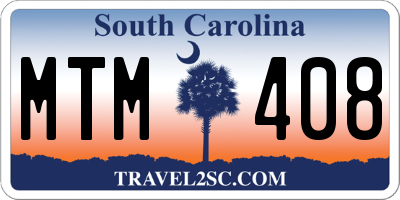 SC license plate MTM408