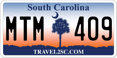 SC license plate MTM409