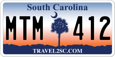SC license plate MTM412