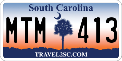 SC license plate MTM413