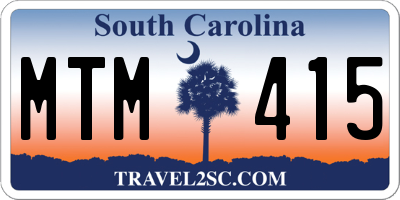 SC license plate MTM415