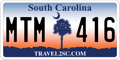 SC license plate MTM416