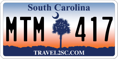 SC license plate MTM417