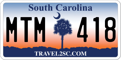 SC license plate MTM418