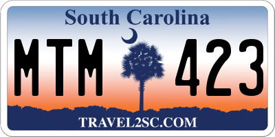 SC license plate MTM423