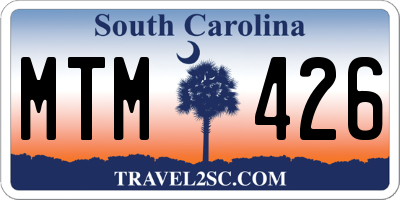 SC license plate MTM426