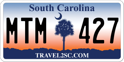SC license plate MTM427