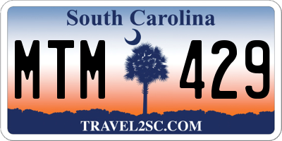 SC license plate MTM429