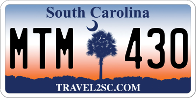 SC license plate MTM430