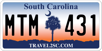 SC license plate MTM431