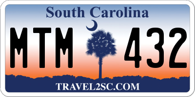 SC license plate MTM432