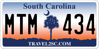 SC license plate MTM434