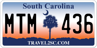 SC license plate MTM436