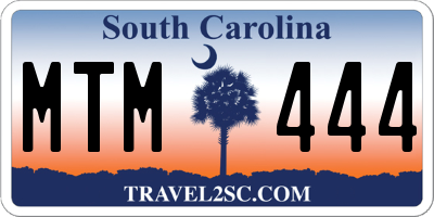 SC license plate MTM444