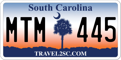 SC license plate MTM445