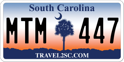 SC license plate MTM447