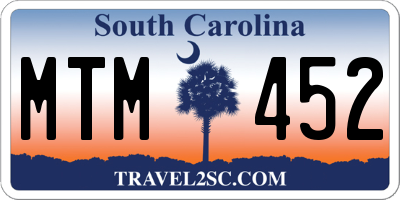 SC license plate MTM452
