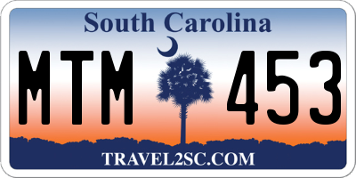 SC license plate MTM453