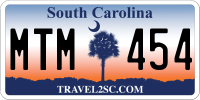 SC license plate MTM454