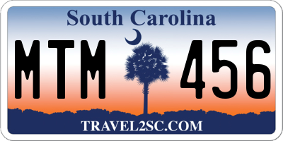 SC license plate MTM456