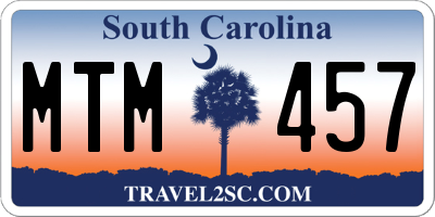 SC license plate MTM457