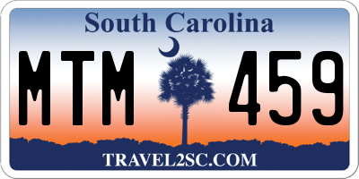 SC license plate MTM459