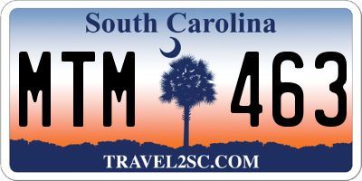 SC license plate MTM463