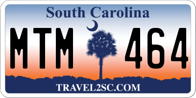 SC license plate MTM464