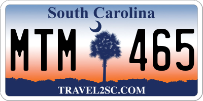 SC license plate MTM465