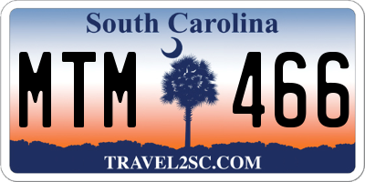 SC license plate MTM466