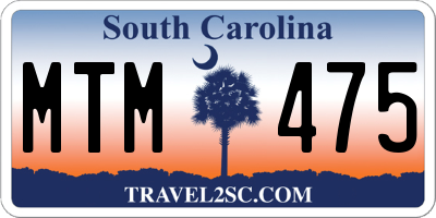 SC license plate MTM475