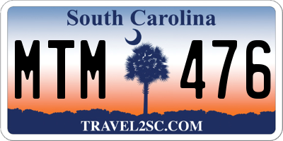 SC license plate MTM476