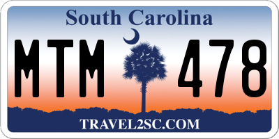 SC license plate MTM478