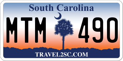 SC license plate MTM490