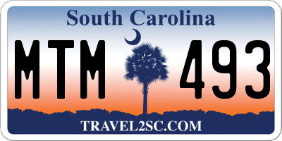 SC license plate MTM493