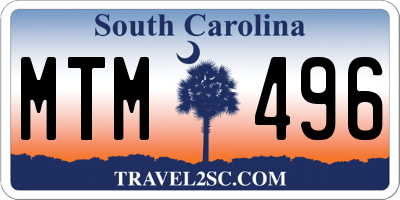 SC license plate MTM496