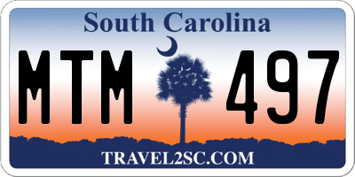 SC license plate MTM497