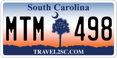 SC license plate MTM498
