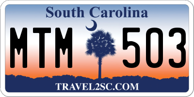 SC license plate MTM503