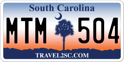 SC license plate MTM504