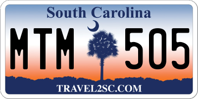 SC license plate MTM505