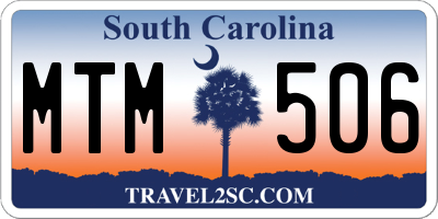SC license plate MTM506